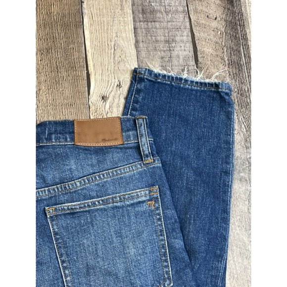 Madewell Women 25 The Perfect Crop Blue Jeans High Rise Stretch Raw Hem - Picture 3 of 6